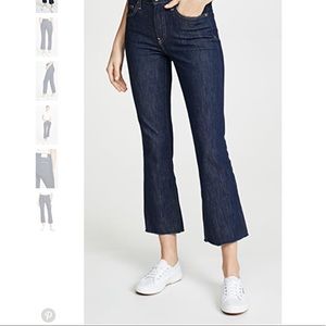 Trave dark wash cropped kick flare jeans
